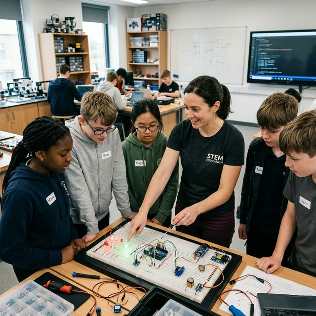 Teaching STEM concepts to students with circuit boards